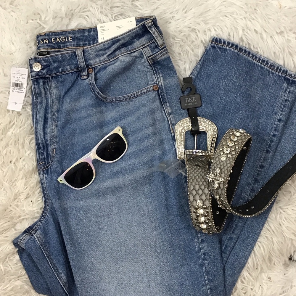 American Eagle Outfitters Light Blue Strigid Mom high waist st leg Jeans 18 NWT